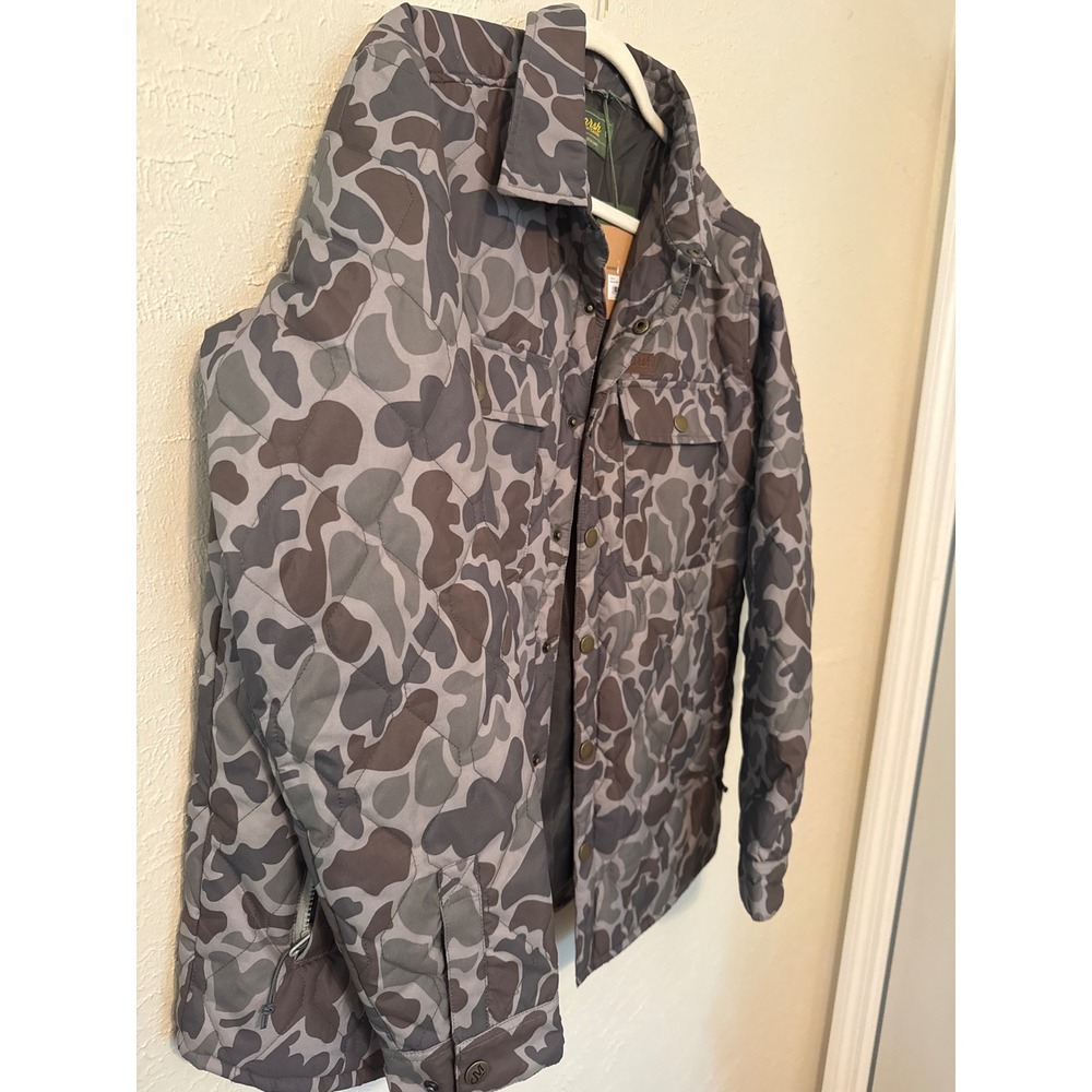 Marsh Wear Mens Camo Quilted Shirt Jacket Grey Brown Large NWT - Picture 2 of 8